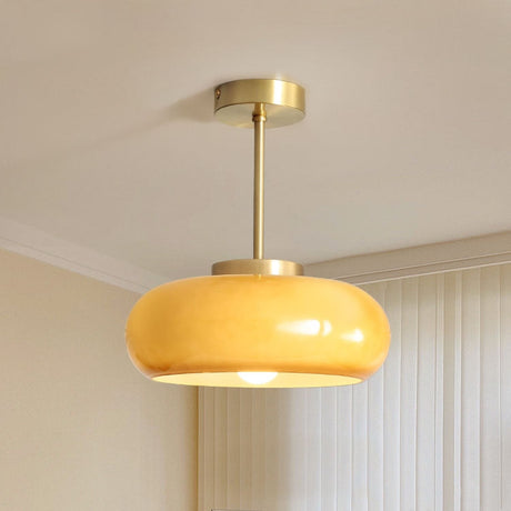 Retro Amber Ronde Glazen Plafondlamp