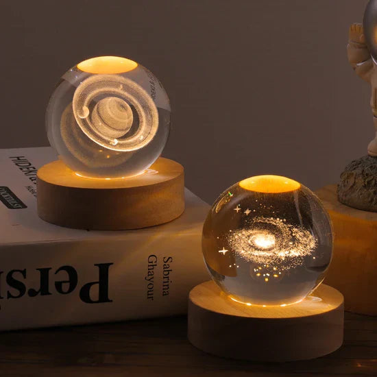 3D Kristallen Bol met LED Verlichting | Lichtgevende Bol voor Slaapkamer en Decoratie | Perfect Cadeau