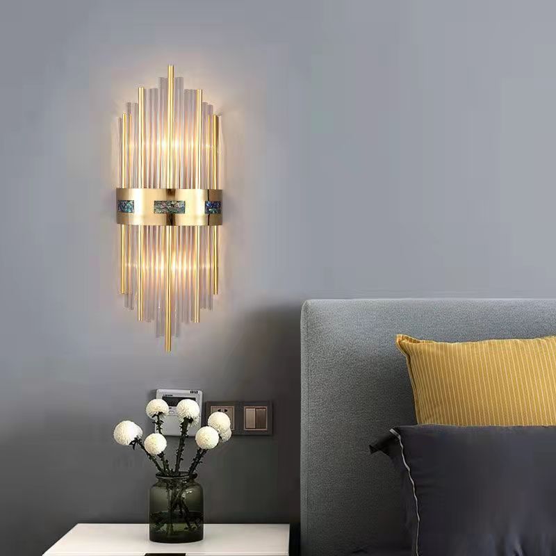 Luxe Kristal LED Wandlamp - Goud Metaal/Acryl - Voor Woonkamer & Slaapkamer