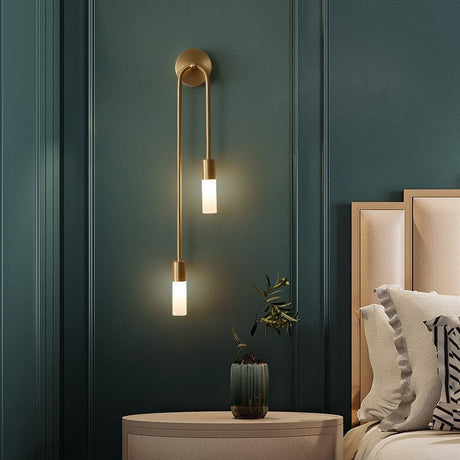 Moderne LED Wandlamp Goud – Slanke 2-Lichts Stick Wandlamp voor Woonkamer en Slaapkamer