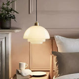 Mid Century Art Melkwit Glazen Hanglamp