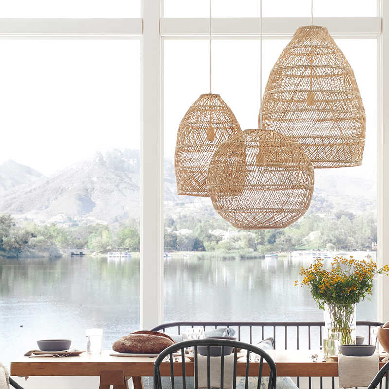 Handgeweven Rotan Hanglamp - Landelijke Stijl