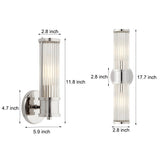 Moderne Wandlamp Cilindrisch Glas 1/2-Lichts Goud/Chroom - LED Sfeerverlichting voor Woonkamer & Slaapkamer