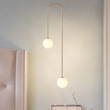 Moderne Cluster Hanglamp - Zwart/Goud Bollen met Witte Glazen LED