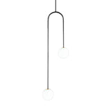 Moderne Cluster Hanglamp - Zwart/Goud Bollen met Witte Glazen LED