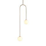 Moderne Cluster Hanglamp - Zwart/Goud Bollen met Witte Glazen LED