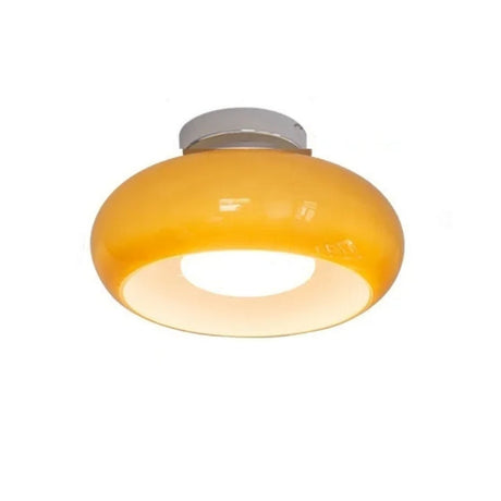 Retro Amber Ronde Glazen Plafondlamp