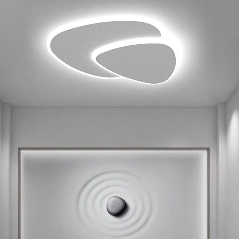 LunaGlow - Moderne LED Plafondlamp Wit van Metaal en Acryl voor Slaapkamer en Woonkamer
