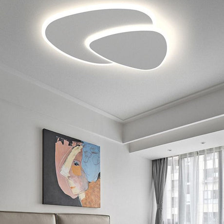 LunaGlow - Moderne LED Plafondlamp Wit van Metaal en Acryl voor Slaapkamer en Woonkamer
