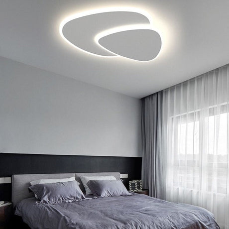LunaGlow - Moderne LED Plafondlamp Wit van Metaal en Acryl voor Slaapkamer en Woonkamer