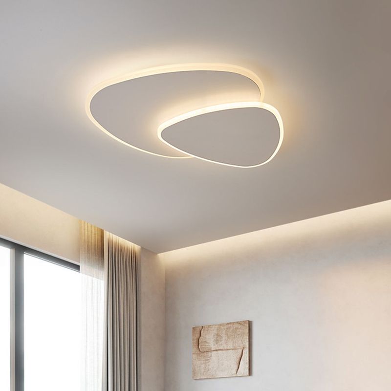 LunaGlow - Moderne LED Plafondlamp Wit van Metaal en Acryl voor Slaapkamer en Woonkamer