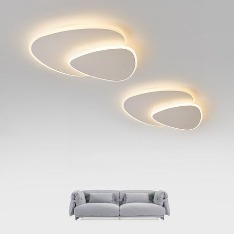 LunaGlow - Moderne LED Plafondlamp Wit van Metaal en Acryl voor Slaapkamer en Woonkamer