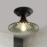 Industriële Ribbelglas Plafondlamp