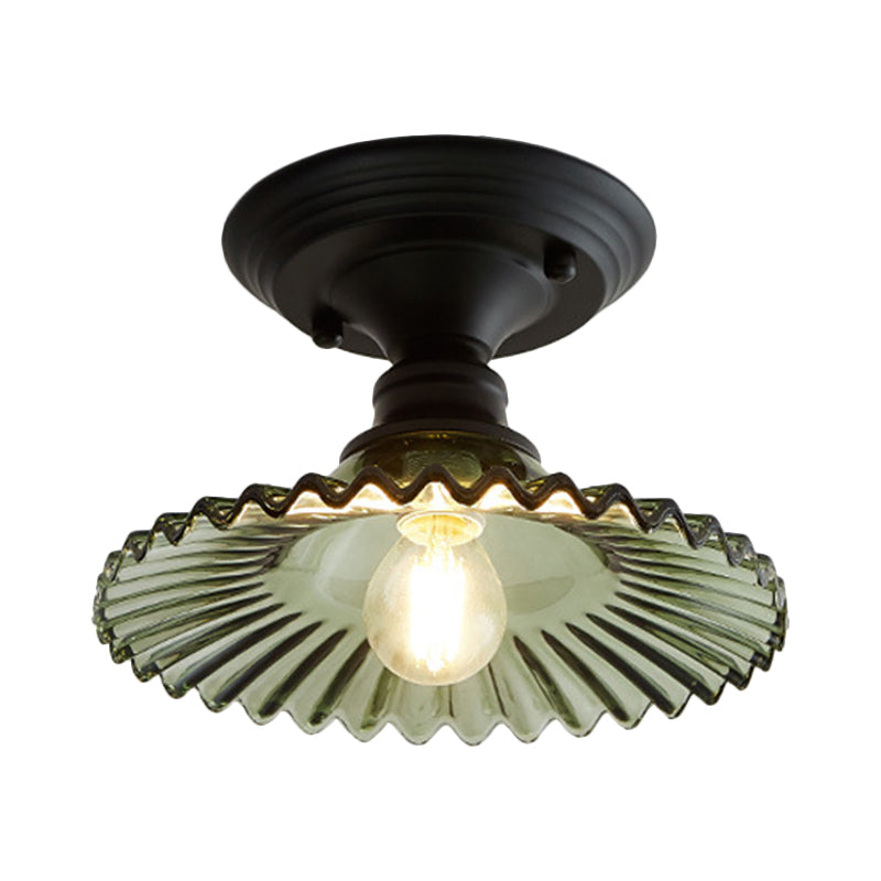 Industriële Ribbelglas Plafondlamp