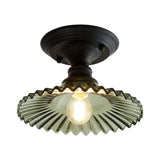 Industriële Ribbelglas Plafondlamp