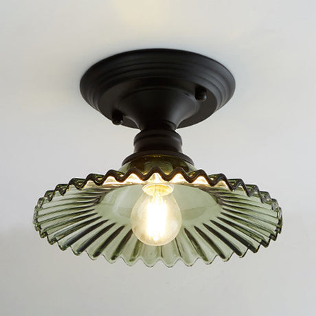 Industriële Ribbelglas Plafondlamp