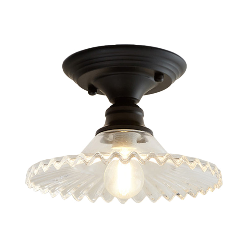 Industriële Ribbelglas Plafondlamp