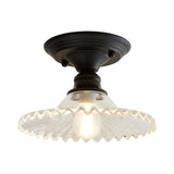 Industriële Ribbelglas Plafondlamp