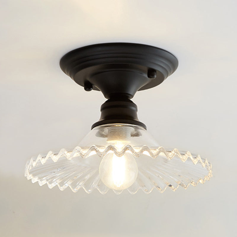 Industriële Ribbelglas Plafondlamp