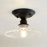 Industriële Ribbelglas Plafondlamp
