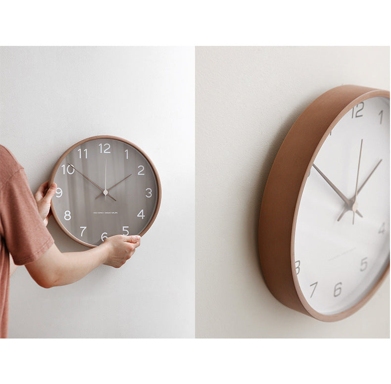 Minimalistische Houten Wandklok - Stille Analoge Klok van Massief Hout voor Woonkamer en Slaapkamer