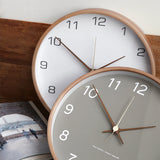 Minimalistische Houten Wandklok - Stille Analoge Klok van Massief Hout voor Woonkamer en Slaapkamer