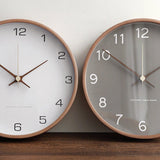Minimalistische Houten Wandklok - Stille Analoge Klok van Massief Hout voor Woonkamer en Slaapkamer