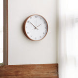Minimalistische Houten Wandklok - Stille Analoge Klok van Massief Hout voor Woonkamer en Slaapkamer
