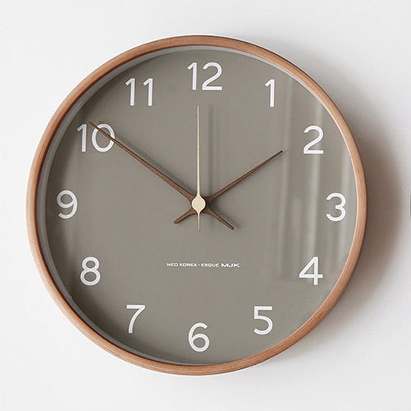 Minimalistische Houten Wandklok - Stille Analoge Klok van Massief Hout voor Woonkamer en Slaapkamer