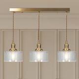 Retro Korte Cilinder Golvend Glazen Hanglamp