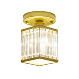 Luxe Kristallen Plafondlamp – Zwart/Goud Semi-Flush Design voor Foyers en Gangen – Elegante Verlichting