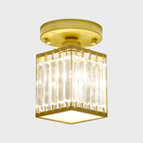 Luxe Kristallen Plafondlamp – Zwart/Goud Semi-Flush Design voor Foyers en Gangen – Elegante Verlichting