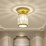 Luxe Kristallen Plafondlamp – Zwart/Goud Semi-Flush Design voor Foyers en Gangen – Elegante Verlichting