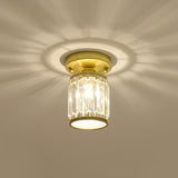Luxe Kristallen Plafondlamp – Zwart/Goud Semi-Flush Design voor Foyers en Gangen – Elegante Verlichting