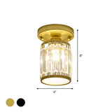 Luxe Kristallen Plafondlamp – Zwart/Goud Semi-Flush Design voor Foyers en Gangen – Elegante Verlichting