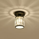 Luxe Kristallen Plafondlamp – Zwart/Goud Semi-Flush Design voor Foyers en Gangen – Elegante Verlichting