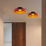 Middeleeuwse Flush Mount Glazen Plafondlamp