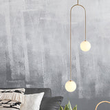 Moderne Cluster Hanglamp - Zwart/Goud Bollen met Witte Glazen LED