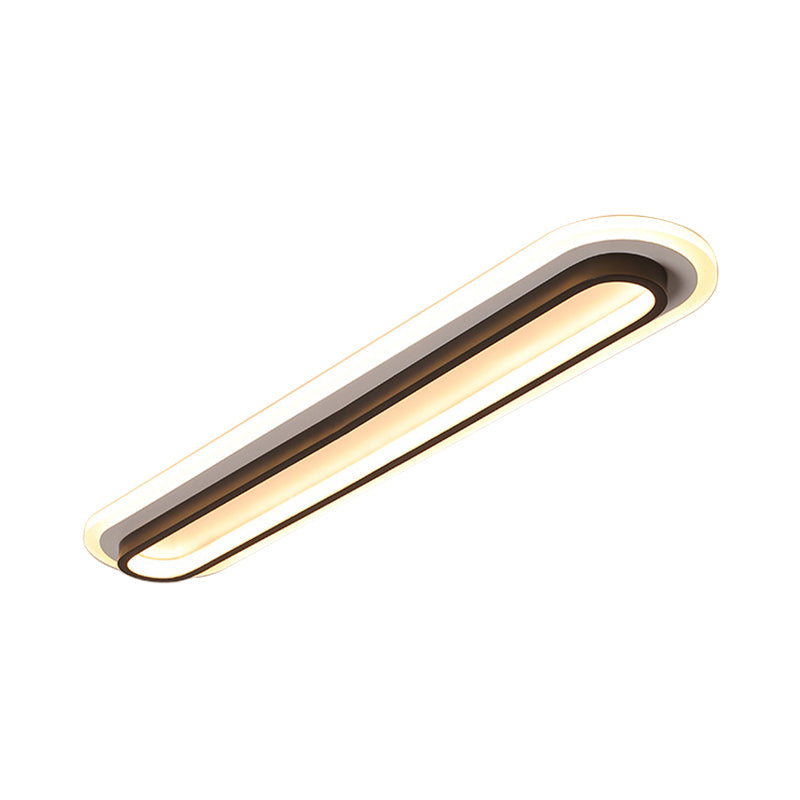Moderne Ovale LED Plafondlamp - Zwart/Wit met Acryl Diffuser voor Slaapkamer en Woonkamer