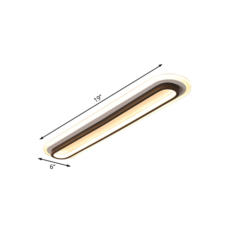 Moderne Ovale LED Plafondlamp - Zwart/Wit met Acryl Diffuser voor Slaapkamer en Woonkamer