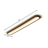 Moderne Ovale LED Plafondlamp - Zwart/Wit met Acryl Diffuser voor Slaapkamer en Woonkamer