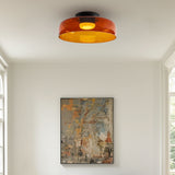 Middeleeuwse Flush Mount Glazen Plafondlamp