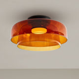 Middeleeuwse Flush Mount Glazen Plafondlamp
