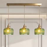 Retro Korte Cilinder Golvend Glazen Hanglamp