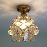 Vintage Gekleurd Glas Plafondlamp met Bloemenpatroon - Retro Stijl, LED-Compatibel