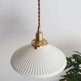 Geribbelde Kegel Hanglamp Keramiek Eetkamerverlichting
