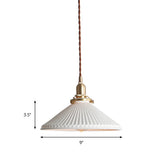 Geribbelde Kegel Hanglamp Keramiek Eetkamerverlichting