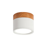 Moderne Macaron Plafondlamp – Compacte Metaal/Hout Flush Mount Verlichting voor Keuken en Bar in Geel, Blauw en Zwart