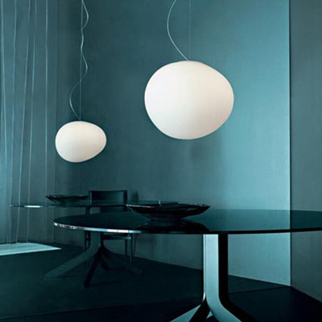 Minimalistische Crème Glas Hanglamp voor Eetkamer | Elegante Zwevende Plafondverlichting