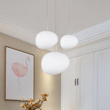 Minimalistische Crème Glas Hanglamp voor Eetkamer | Elegante Zwevende Plafondverlichting